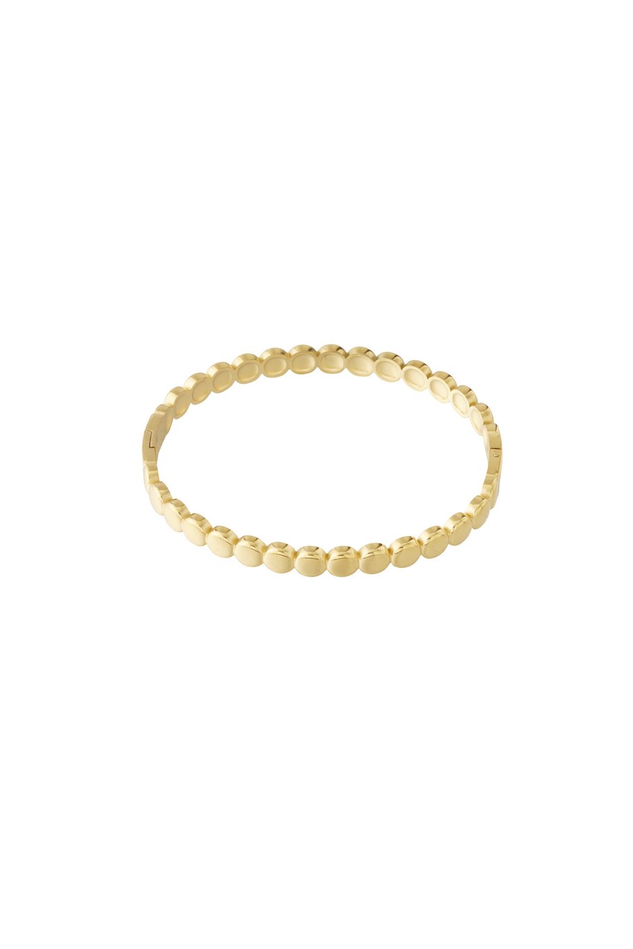 bangle armband met bolletjes stainless steel goudkleurig