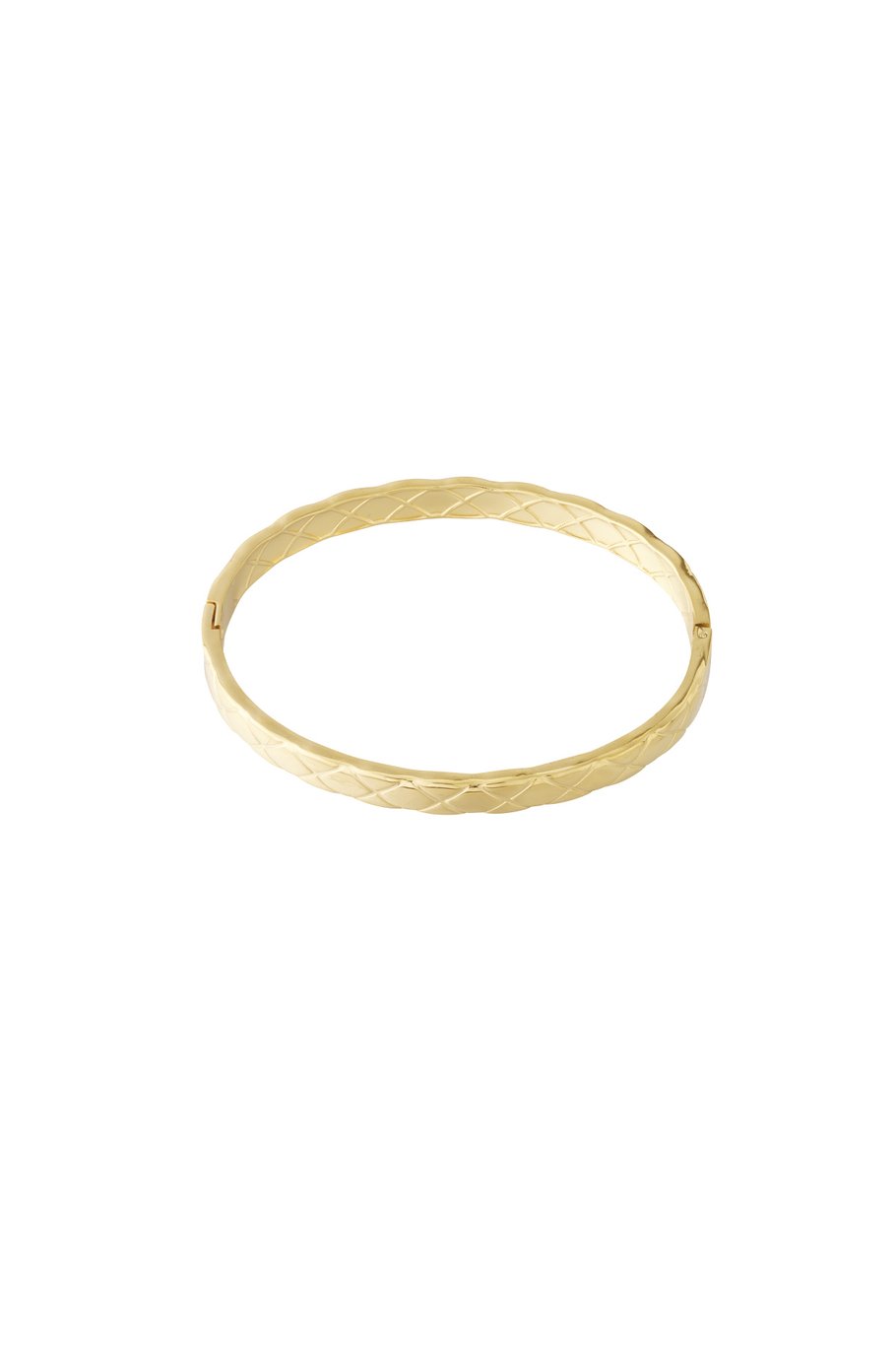 bangle armband met patroon stainless steel goudkleurig