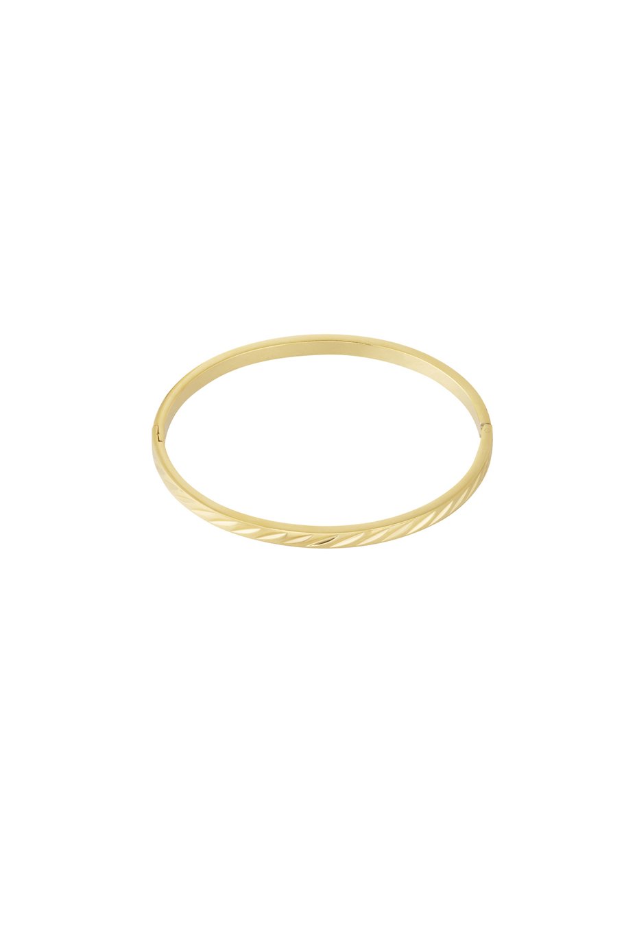 bangle armband met reliëf stainless steel goudkleurig