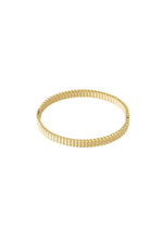 Load image into Gallery viewer, bangle armband ribbel design stainless steel goudkleurig
