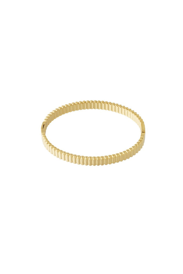 bangle armband ribbel design stainless steel goudkleurig