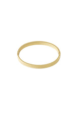 Load image into Gallery viewer, bangle armband met visgraat patroon stainless steel goudkleurig
