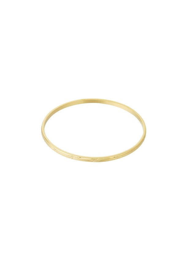 bangle armband met bewerking stainless steel goudkleurig