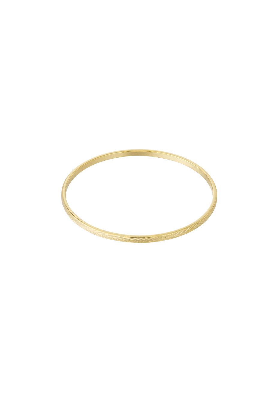 ronde armband met gravure stainless steel goudkleurig