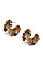 Load image into Gallery viewer, oorbellen hoops pailletten mix kleuren stainless steel
