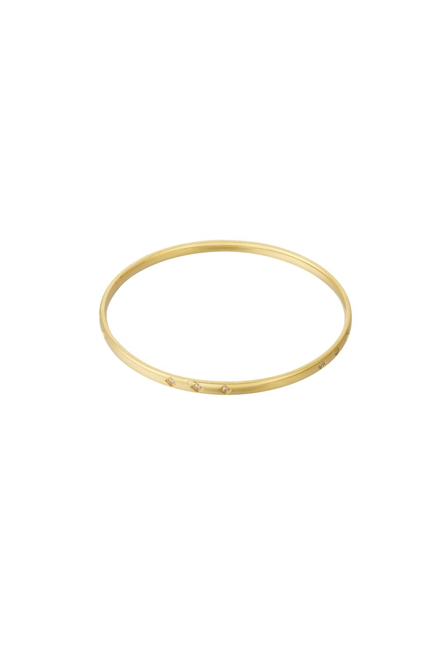 ronde armband met steentjes stainless steel goudkleurig