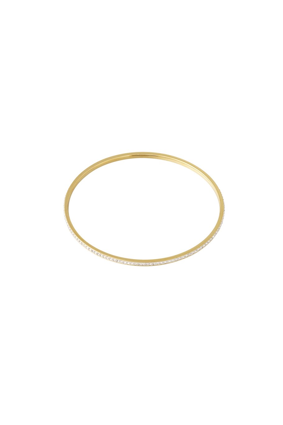 ronde armband met steentjes stainless steel goudkleurig